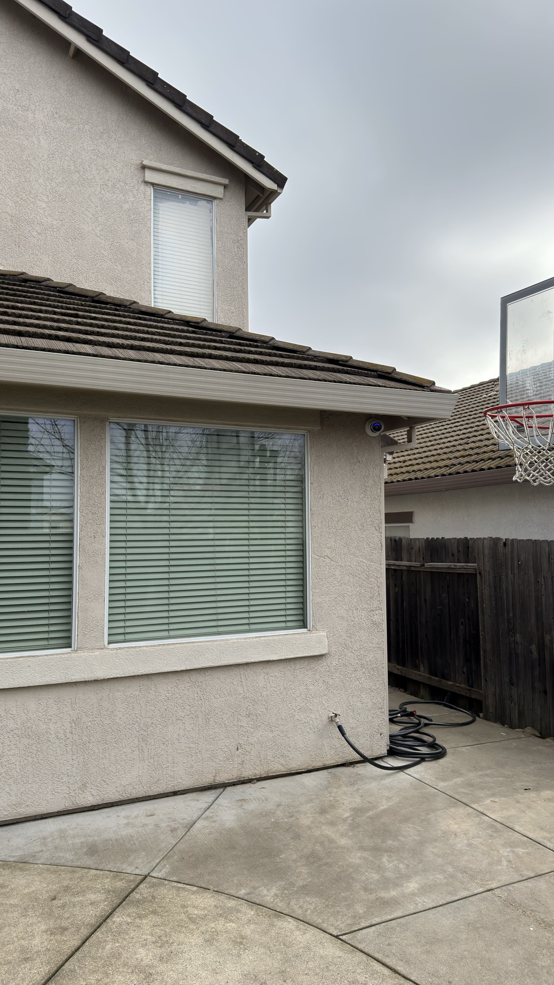 Backyard security camera installation in Rocklin property
