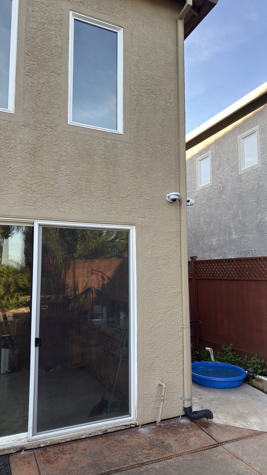 Backyard security camera installation in Roseville property