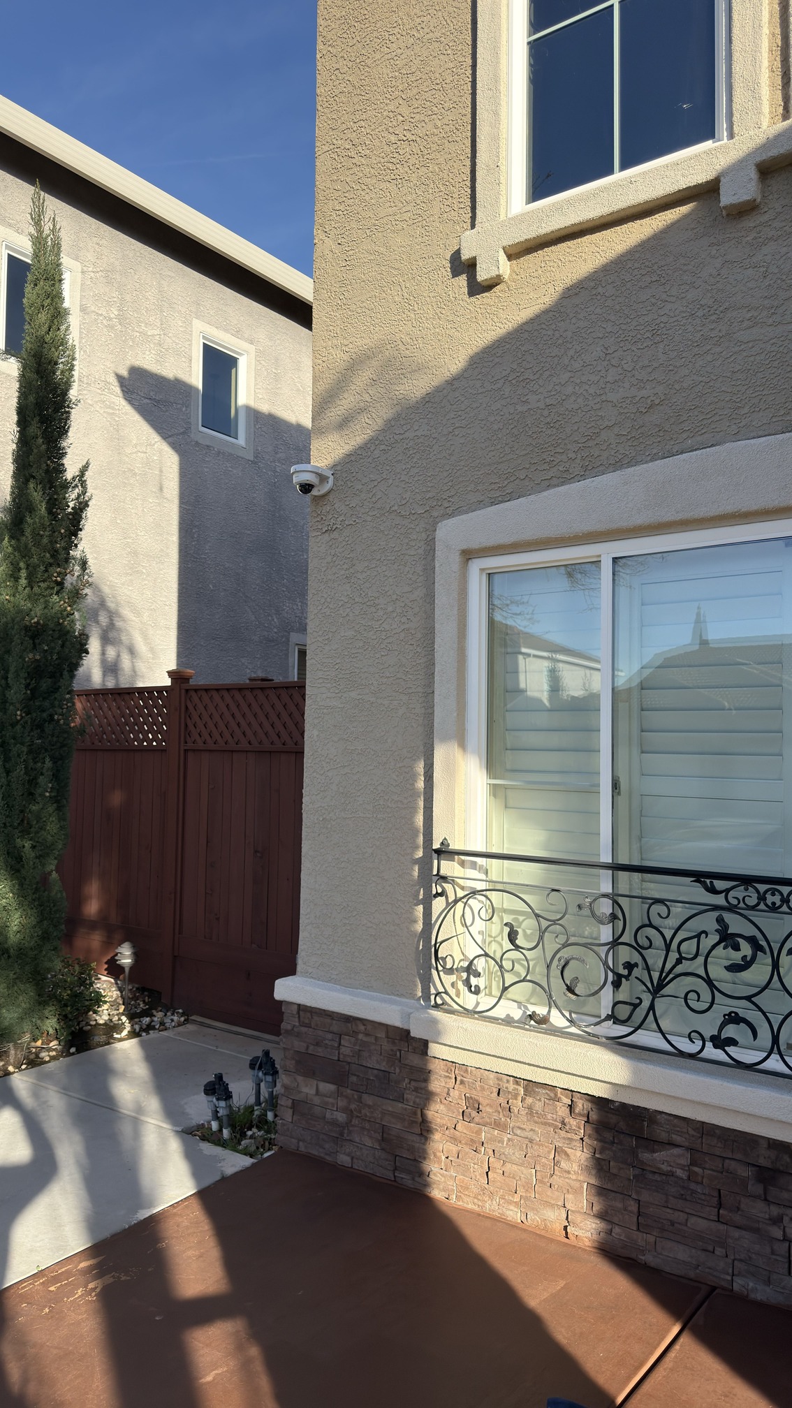 Front door security camera installation in Roseville home