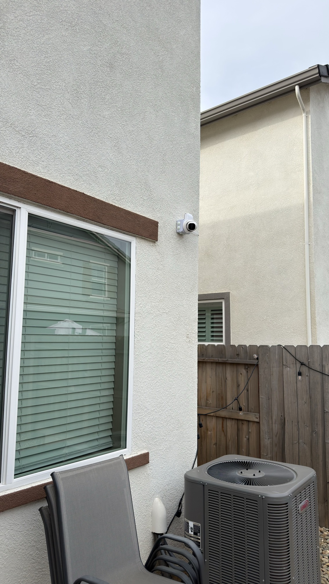 Backyard security camera installation in Sacramento property